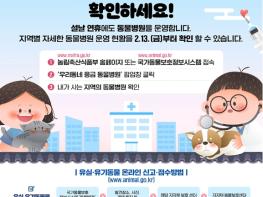 농림축산식품부, 설연휴 소중한 우리 반려동물이 갑자기 아프다면? 기사 이미지