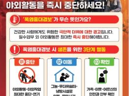 행정안전부, 경북남부에 첫 폭염중대경보 발표 폭염 위험 최고 단계 범정부 폭염 총력대응체계 가동 기사 이미지